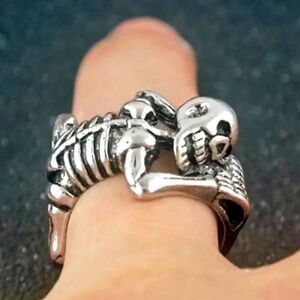 Skull Open Ring Halloween Ornaments Punk Style Women Men Party Ring Fashion Jewe
